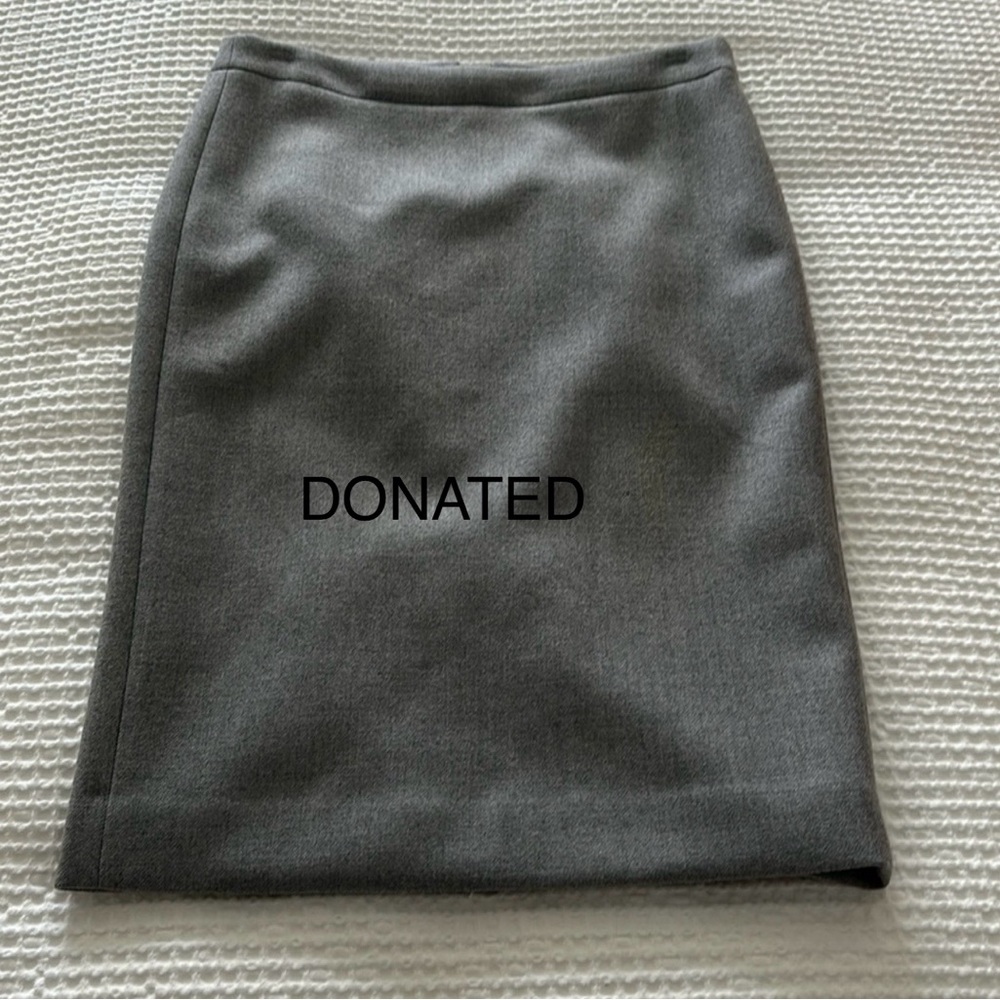I Crew No 2 Pencil Skirt, Grey, Size 4T, Wool